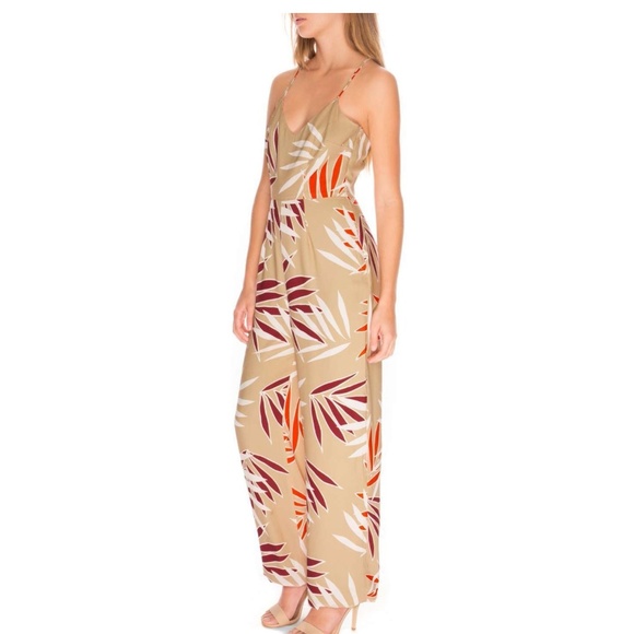 Finders Keepers Pants - FINDERS KEEPERS BEIGE LEAF Ritual Union Jumpsuit